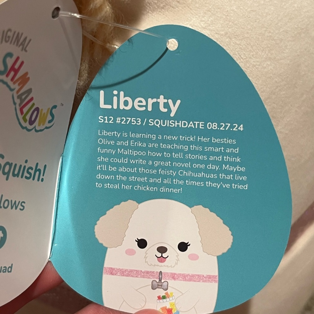 🐶 Liberty Cream Maltipoo Dog Make A Wish Squishmallows Special Edition 12” BNWT - Picture 11 of 11